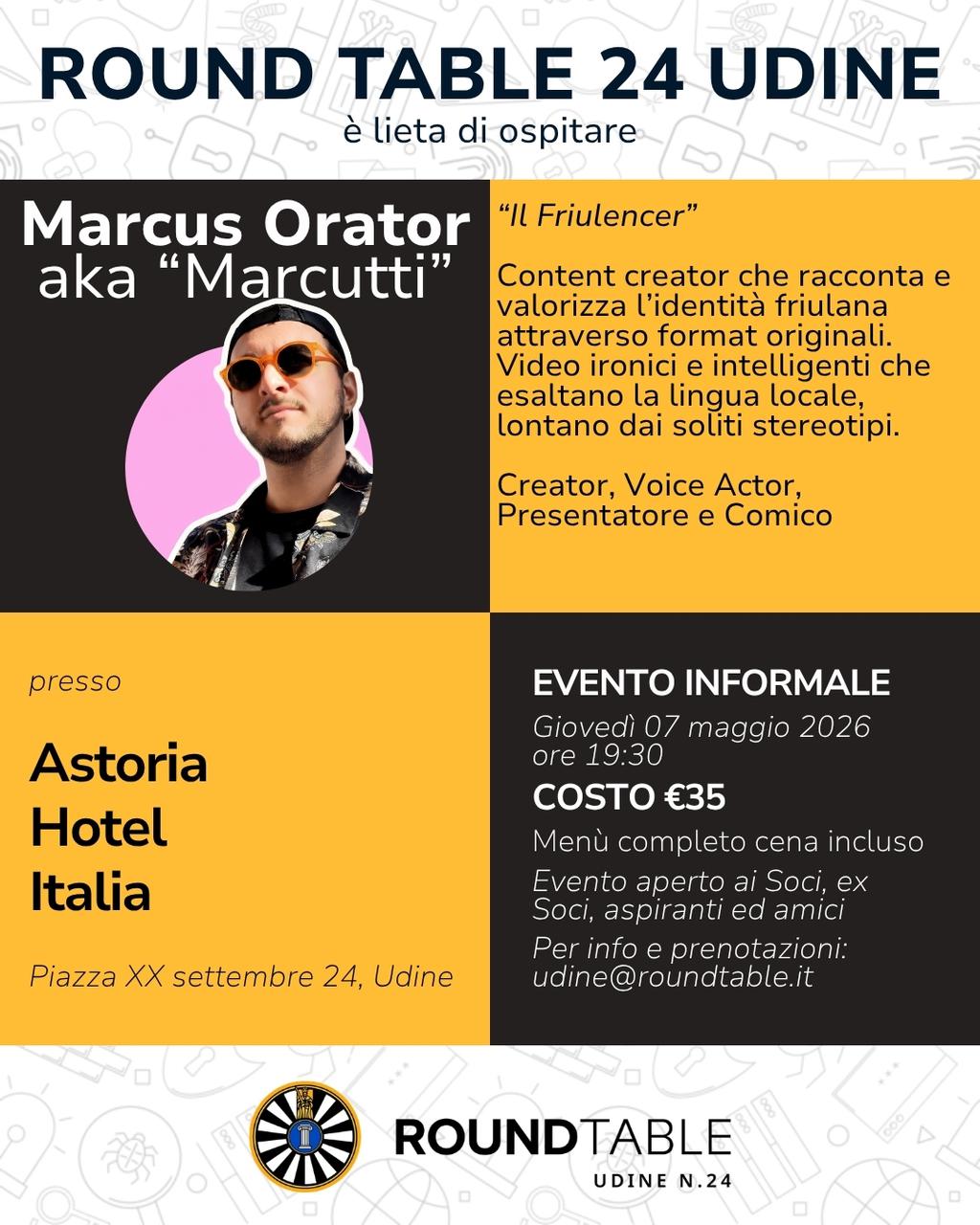 A cena con Marcus Orator aka “Marcuttì”