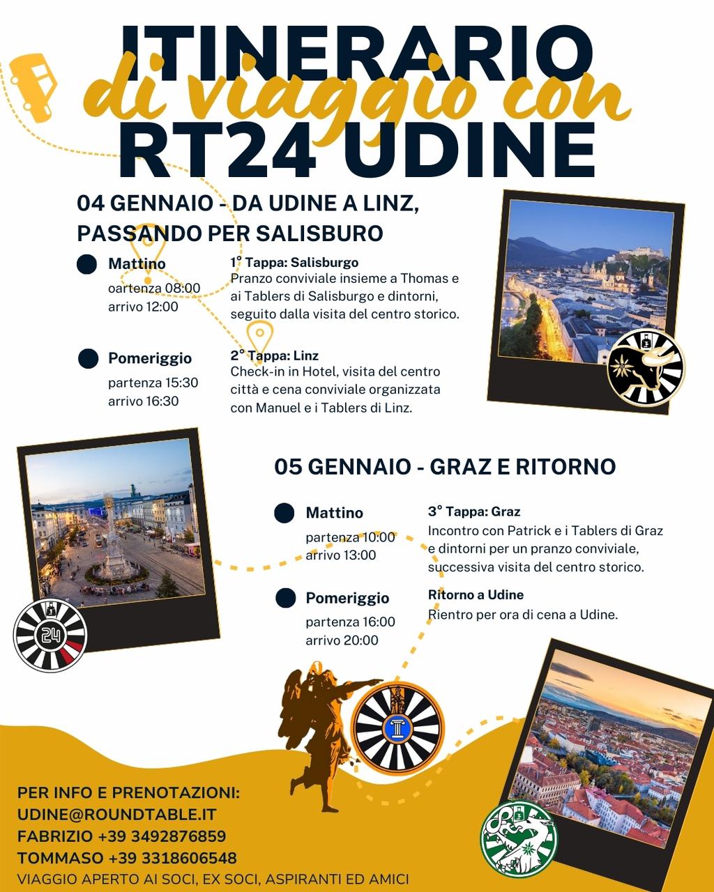 Viaggio organizzato RT24 Udine – Udine, Salisburgo, Linz e Graz