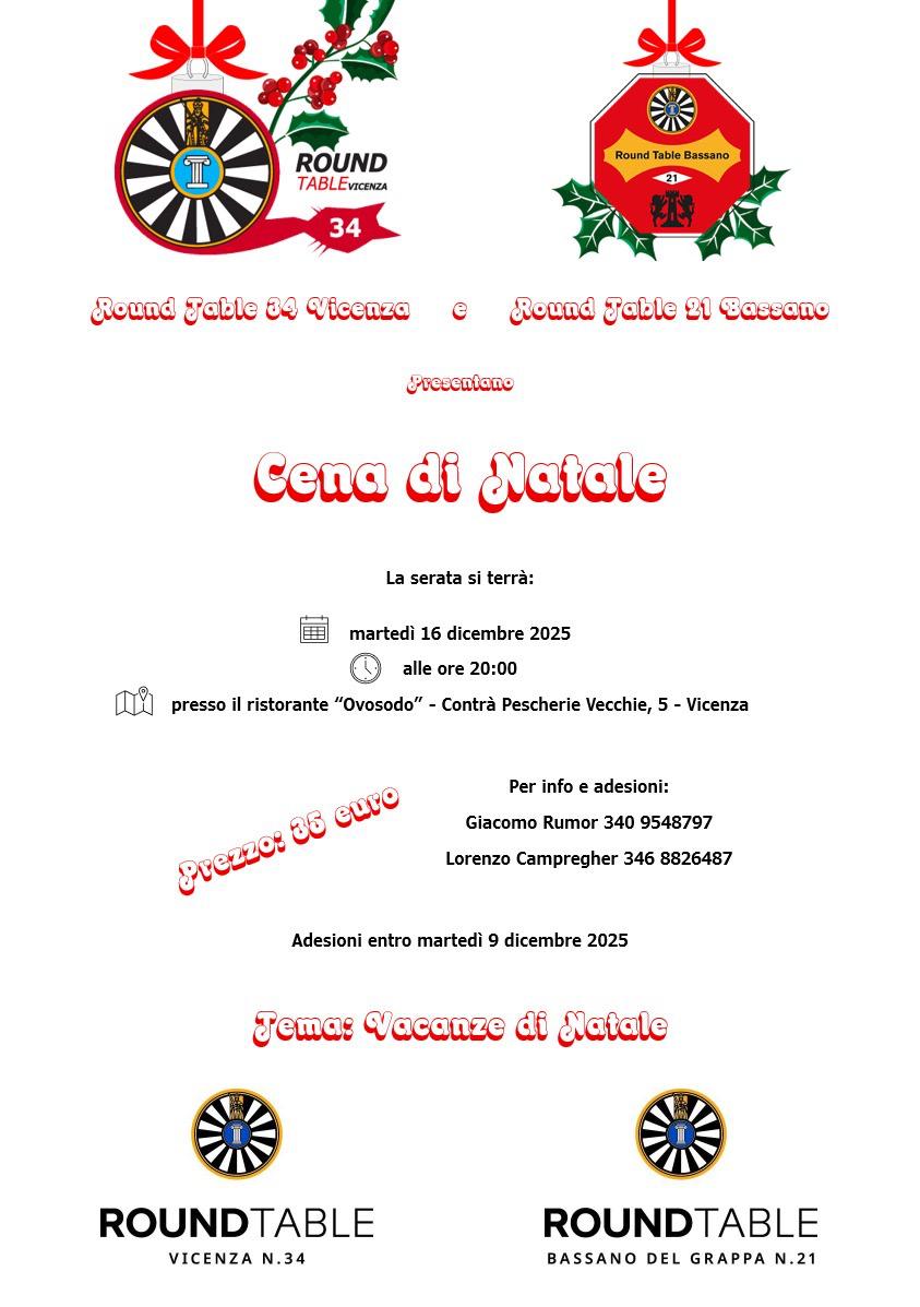 CENA DI NATALE RT21 Bassano e RT 34 Vicenza